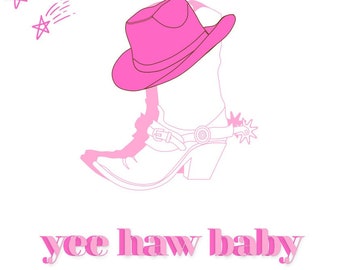 Yee Haw Baby Western Cowgirl Print