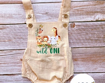 1st birthday safari zoo outfit , first birthday romper, Cake smash outfit/ cake smash romper, wild one outfit, photoshoot romper