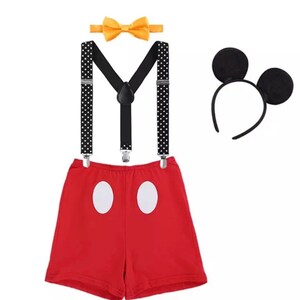 First birthday Mickey Mouse cake smash one year old boy outfit set image 3