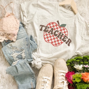 Retro Teacher Shirt, Teach Shirts, Retro Teach Shirt, Retro Teacher T Shirt, Apple Teacher Shirt