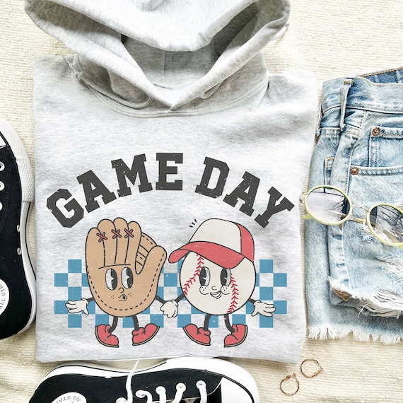 Game Day Baseball Sweatshirt, Retro Baseball Sweatshirt, Baseball Crewneck, Retro Baseball Hoodie, Retro Baseball Shirt, Game Day Shirt
