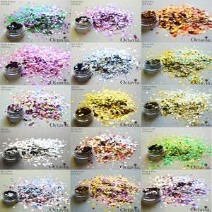 Biodegradable Glitter Eco Set 15 x Pots Chunky Mixed Festival Glitter Cosmetic Face Body Nails Arts Crafts Resin Glitter for Wax Melts Set D image 1