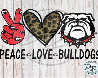 Peace Love Bulldogs Png | Etsy Singapore