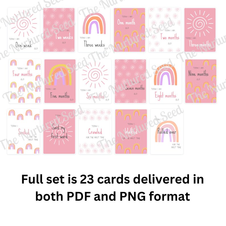 Rainbow Sun Baby Milestone Cards (instant Download) - Etsy Australia