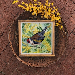 Carte décorative 15x15 ⦙ Le chardonneret élégant ⦙ Carte décorative 15x15 ⦙ impression d'aquarelle ⦙ illustration ⦙ décoration murale