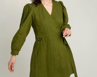 Madeleine Linen Dress | Short Fit-and-Flare with Pockets | Adjustable Waist | Eco-Friendly Fashion