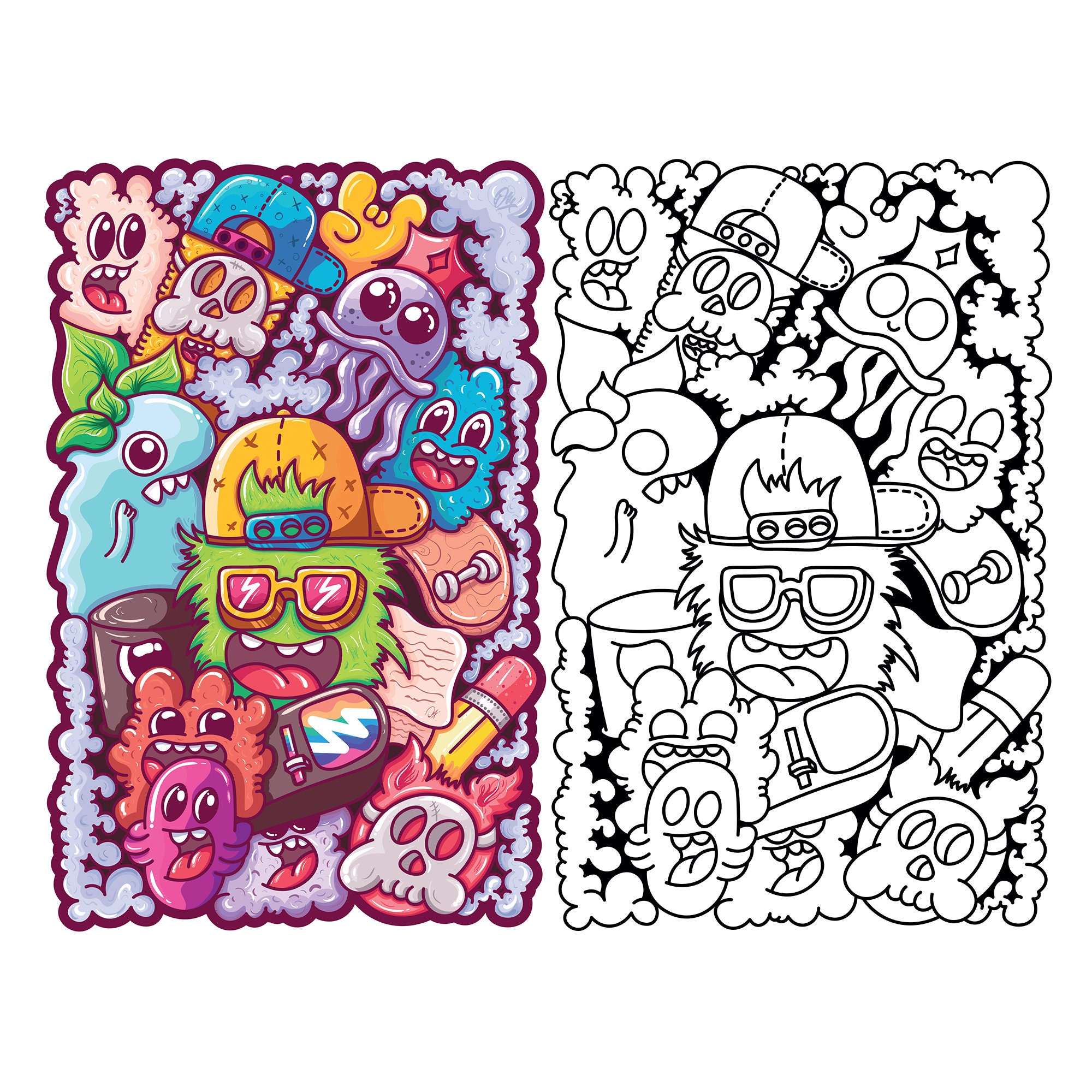 Doodle Coloring Pages for Adults, 3 Printable Pages, Cute Patterns and ...