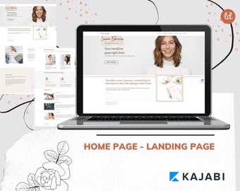 PÁGINA DE INICIO del tema Kajabi. Plantilla de Laura Kajabi. Sitio web de Kajabi. Plantilla de curso en línea
