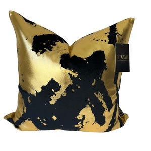 Gold Foil Luxury Pillow Cushion| Silver Foil Pillow covers| Soft Velvet| Lumbar pillow