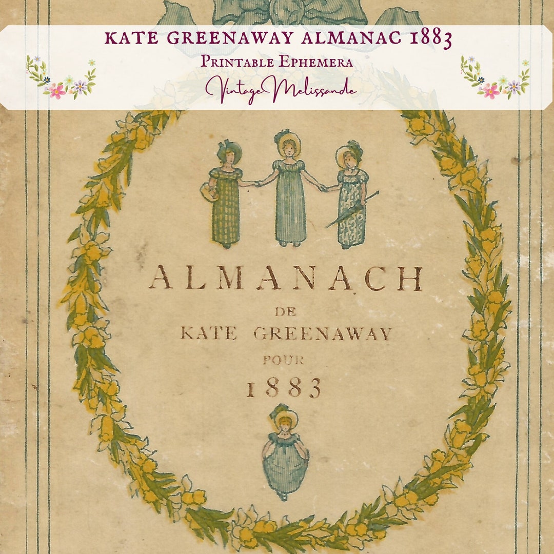 Kate Greenaway 1883 Almanac, Romantic, French, Printable Ephemera ...