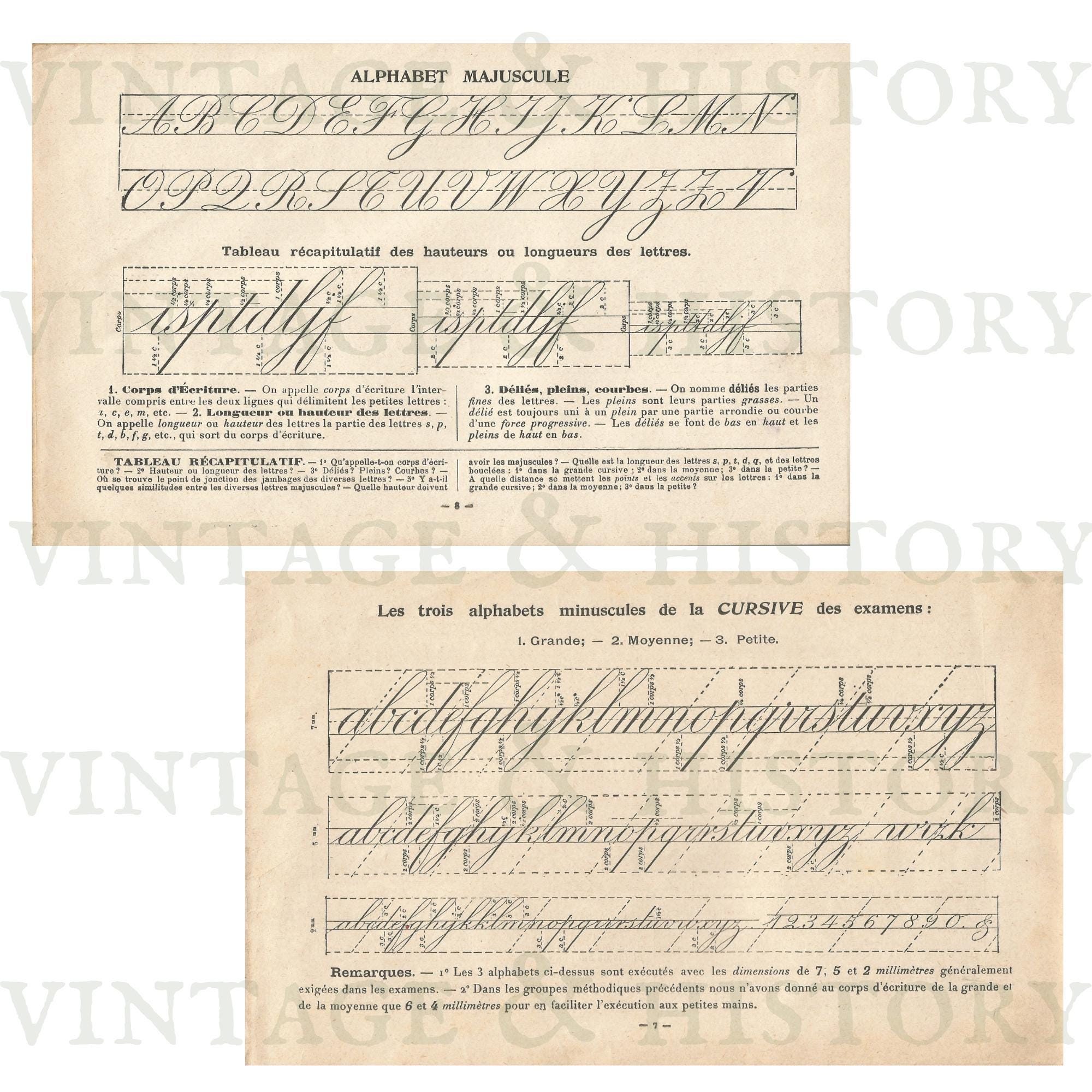French Handwriting Practice Book, Cursive, écriture Droite, Ronde ...