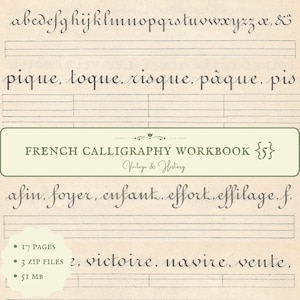 Nouvelle Méthode d'Écriture {5}, French handwriting and calligraphy practice workbook, vintage printable paper ephemera, digital download