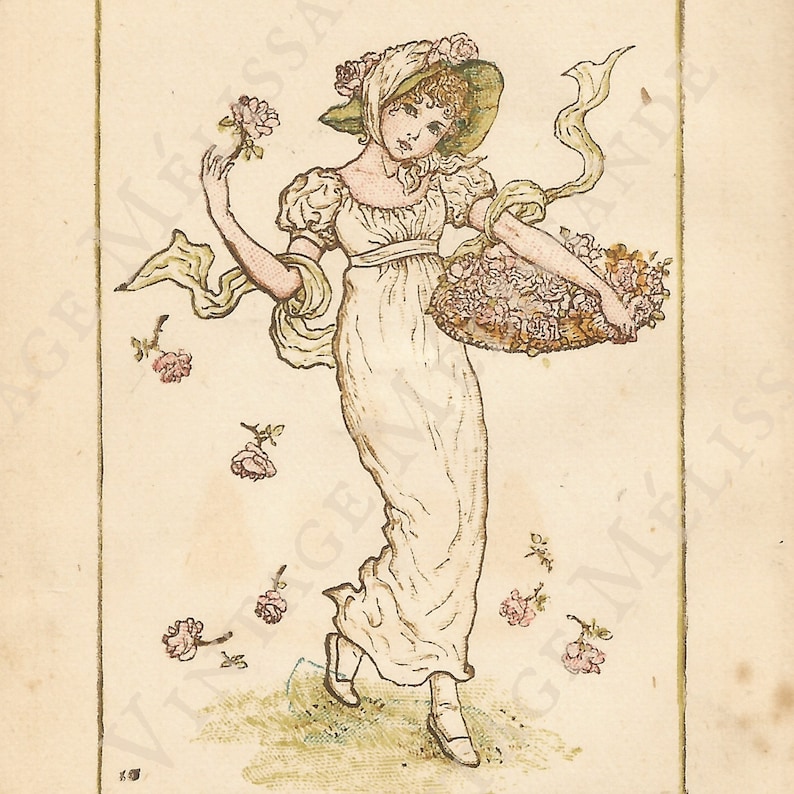 Kate Greenaway 1883 Almanac, Romantic, French, Printable Ephemera ...