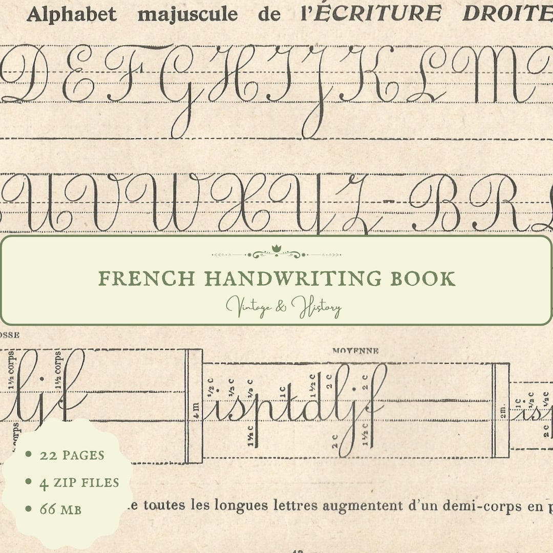 French Handwriting Practice Book, Cursive, écriture Droite, Ronde ...