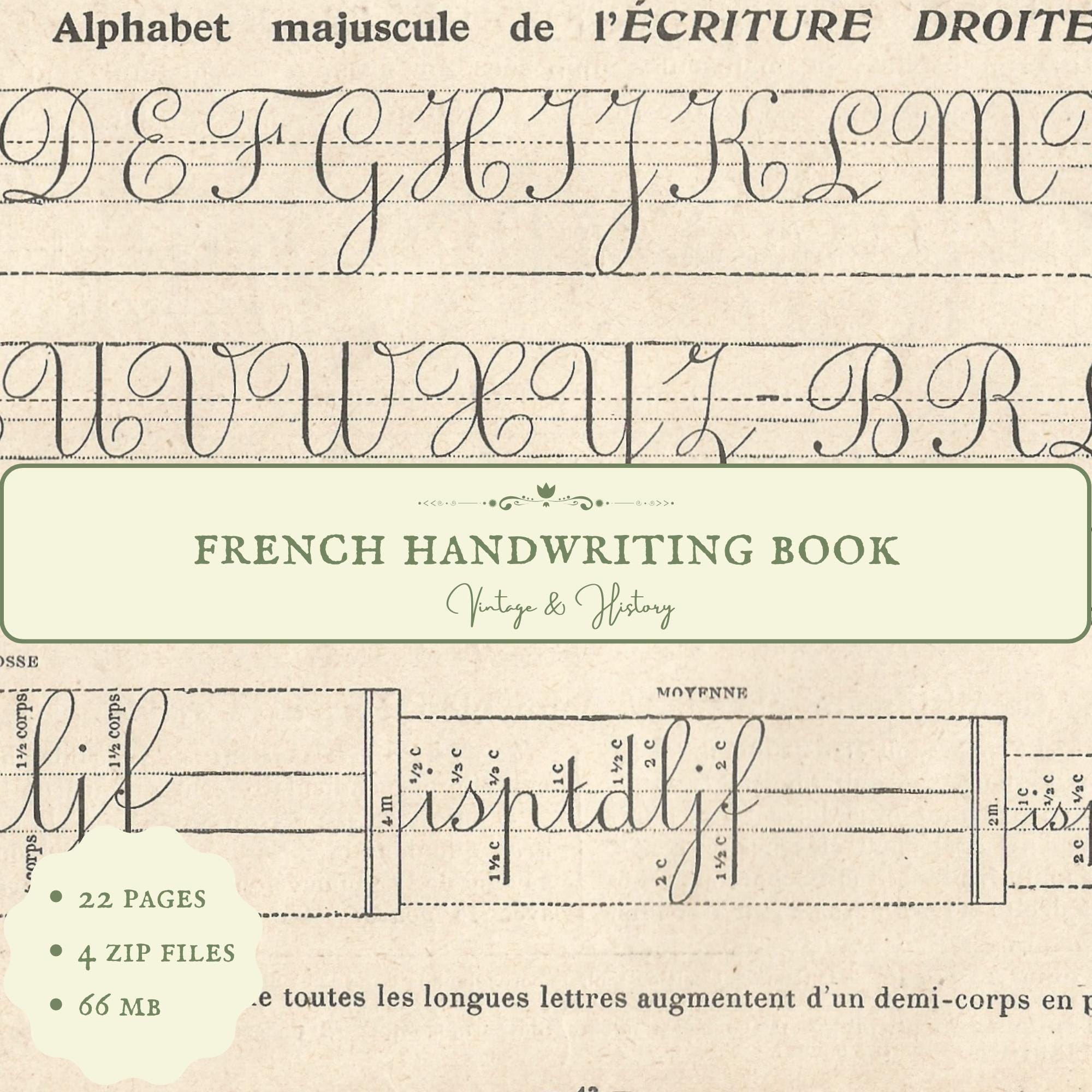 French Handwriting Practice Book, Cursive, écriture Droite, Ronde ...