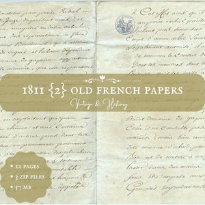 1811 {2} antique handwritten French document, calligraphy, printable, digital ephemera, old papers from France, vintage, INSTANT DOWNLOAD