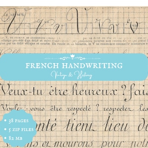 Scrittura corsiva francese, libro scolastico, Methode Ecriture, stampabile, vintage, effimeri di carta, digitali, kit di diario, DOWNLOAD IMMEDIATO