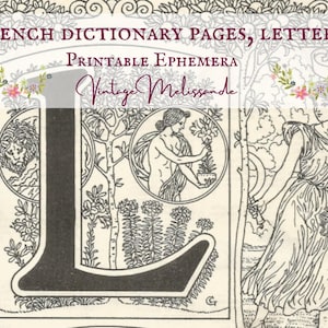 French dictionary pages, Letter L, Larousse, alphabet, printable, digital, download, ephemera, collage, journal, craft, scrapbook, vintage