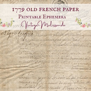 1779 French paper, printable, vintage, ephemera, digital, journals