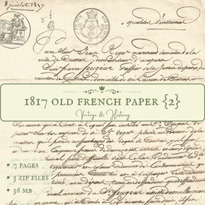 1817 {2} antique handwritten French document, calligraphy, printable, digital ephemera, old papers from France, vintage, INSTANT DOWNLOAD