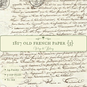 1817 {3} antique handwritten French document, calligraphy, printable, digital ephemera, old papers from France, vintage, INSTANT DOWNLOAD