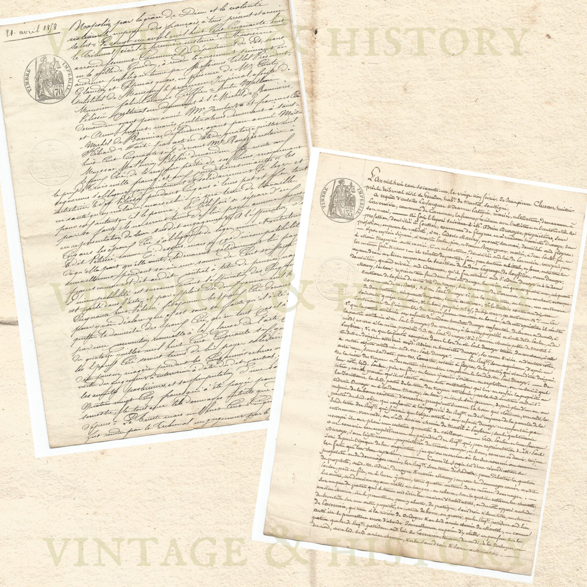 15 Page Bundle {4}, 1800s French Paper, Handwritten, Calligraphy ...