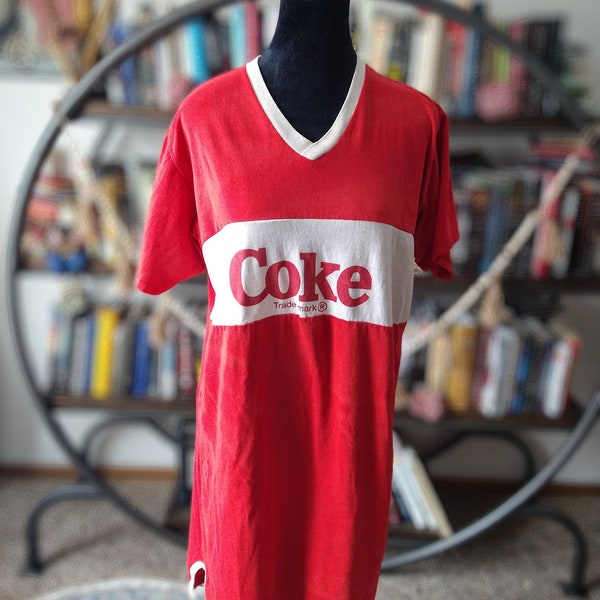 Vintage Coke T-shirt Sleep Shirt or Minidress