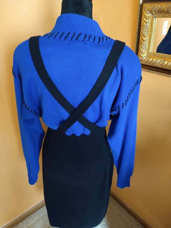 Vintage 70s Faux Jumper Sweaterdress - image 2