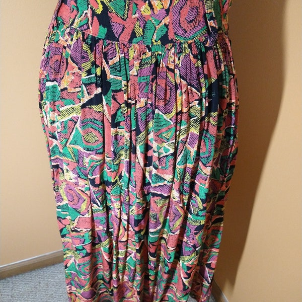 Vintage Colorful Skirt (Size 6)