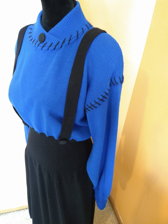 Vintage 70s Faux Jumper Sweaterdress - image 4