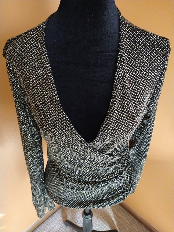 Vintage JBS Sparkly Deep V Top View 2
