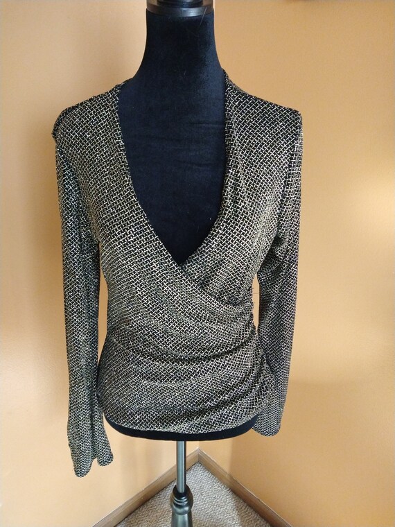 Vintage JBS Sparkly Deep V Top