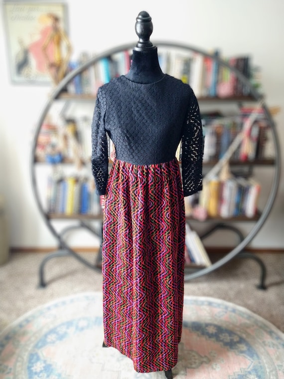 Vintage 70s Style Tapestry Skirted Dress (Size S) - image 4