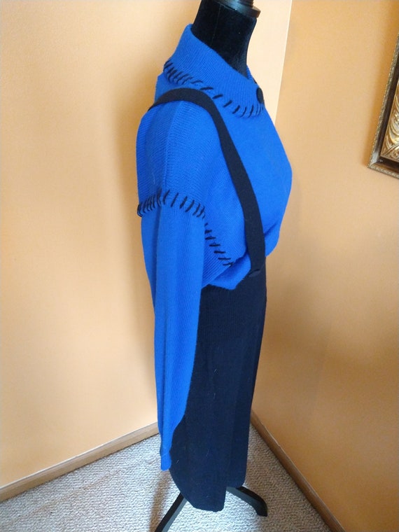 Vintage 70s Faux Jumper Sweaterdress - image 3
