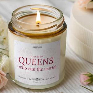 A cendle for Queens Who Run The World | Empowering Gift for Women | Feminist Candle | Inspirational Gift for Her | Positive Scented Candle