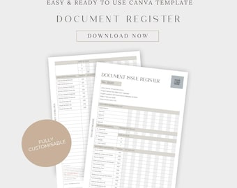 Interior Design Documentation Issue Register | Editable Canva Template ...