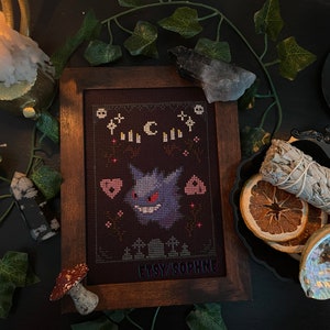 Ghost Type Spooky Cross Stitch Pattern // Witchy Theme // Gothic Decor