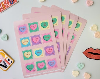 Filipino Valentine&#39;s Day Sweethearts Sticker Sheet | Set of 2 sheets