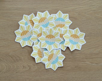 Magandang Umaga Sticker, Good Morning Sticker, Eight Ray Sun Sticker, Filipino Sticker