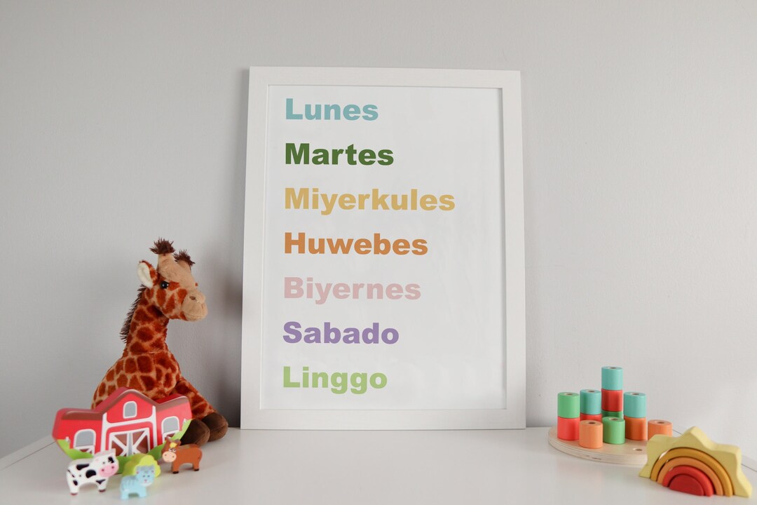 Tagalog Days of the Week, Filipino Kids Wall Art, Filipino Nursery Digital Print Etsy Tagalog Days of the Week, Filipino Kids Wall Art, Filipino Nursery Digital Print Etsy