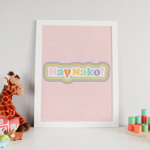 ¡Hay Nako! Impresión de pared, arte de pared filipino, impresión digital filipina, impresión de vivero filipino, arte de pared para niños, rosa y azul