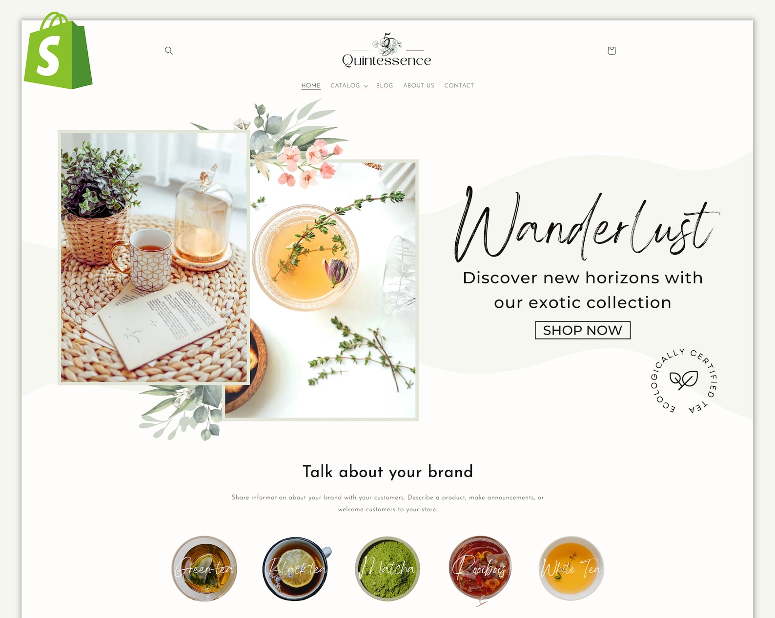 Elegant Shopify Theme Nature Shopify Template Minimalist Aesthetic