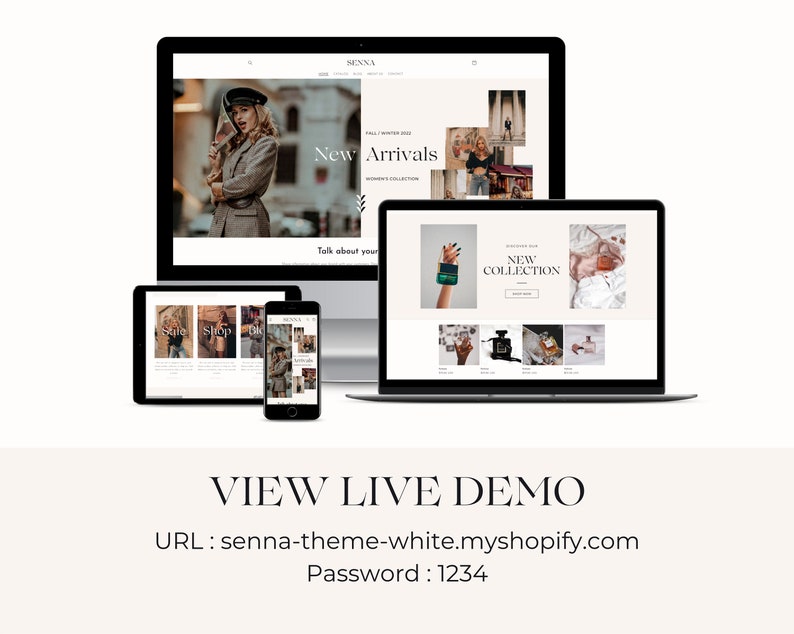 Shopify Theme Template Aesthetic Shopify Template Minimal Etsy