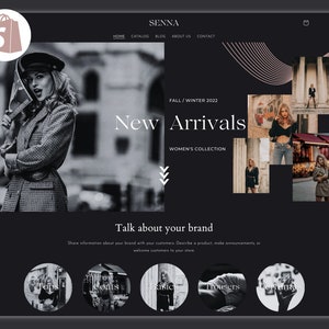 Shopify Theme - Dark Shopify Template - Ästhetische Shopify Website - Minimalistisches Mode E-Business Design - Shopify 2.0 - Schwarz und Weiß