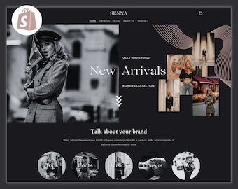 Shopify Theme - Dark Shopify Template  - Aesthetic Shopify Website - Minimalist Fashion Ecommerce Design - Shopify 2.0 - Black and White