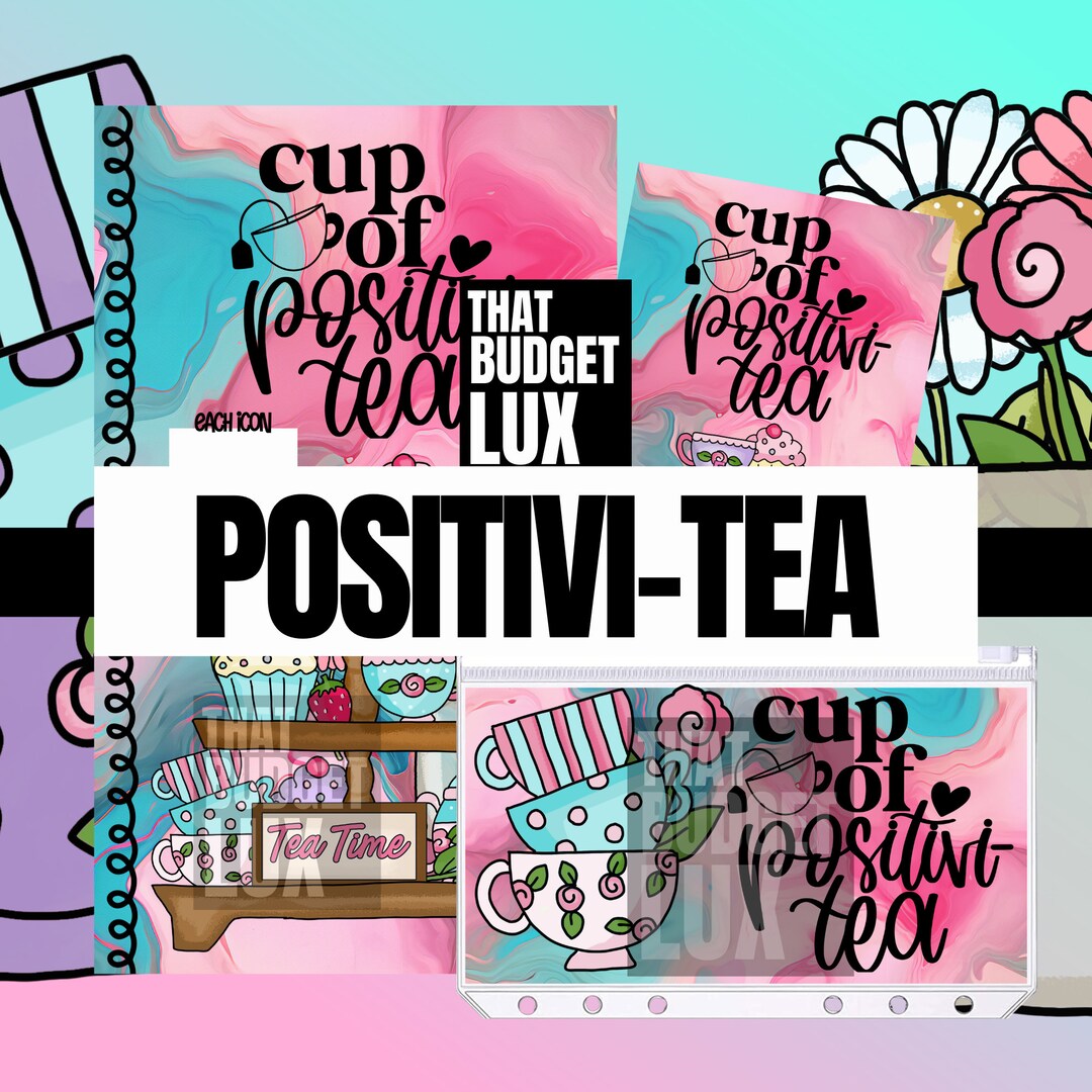 A Cup of Positivi Tea A6 Savings Challenge & Cash Envelope Set Money