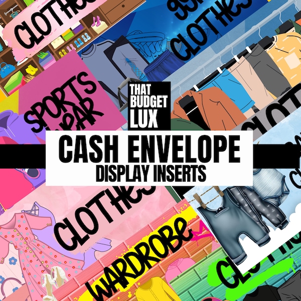 Clothes, Wardrobe, Gym Clothes Themed Cash Envelope | Budgeting | Cash Stuffing | Sinking Funds | A6 | Insert | That Budget Lux