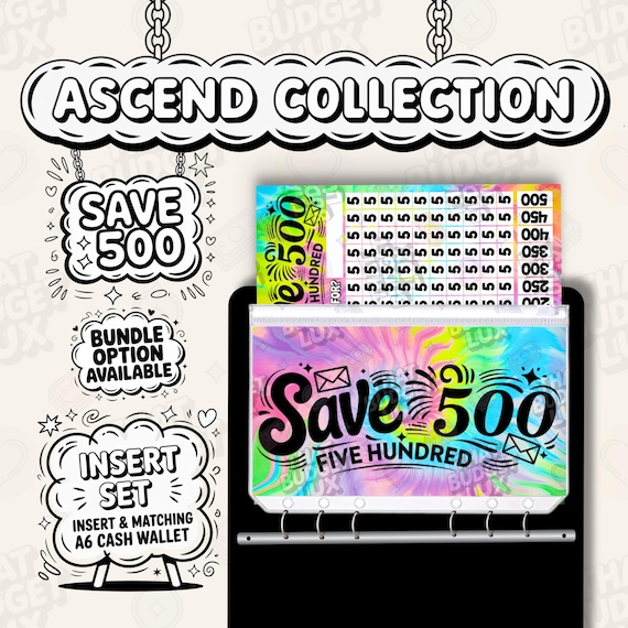 Ascend 500 Savings Challenge A6 | Cash Stuffing Budget Tracker | Money Saving Challenge