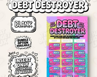 Debt Destroyer A6 Insert | Monzo Credit Card | Budget Binder | Cash Stuffing | Debt Payoff