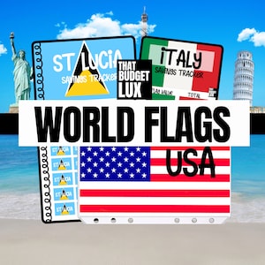 World Flag Country Savings Challenge & Matching Cash Envelope: Save for Your Dream Destinations Suitable for all Budgets Personalised A6